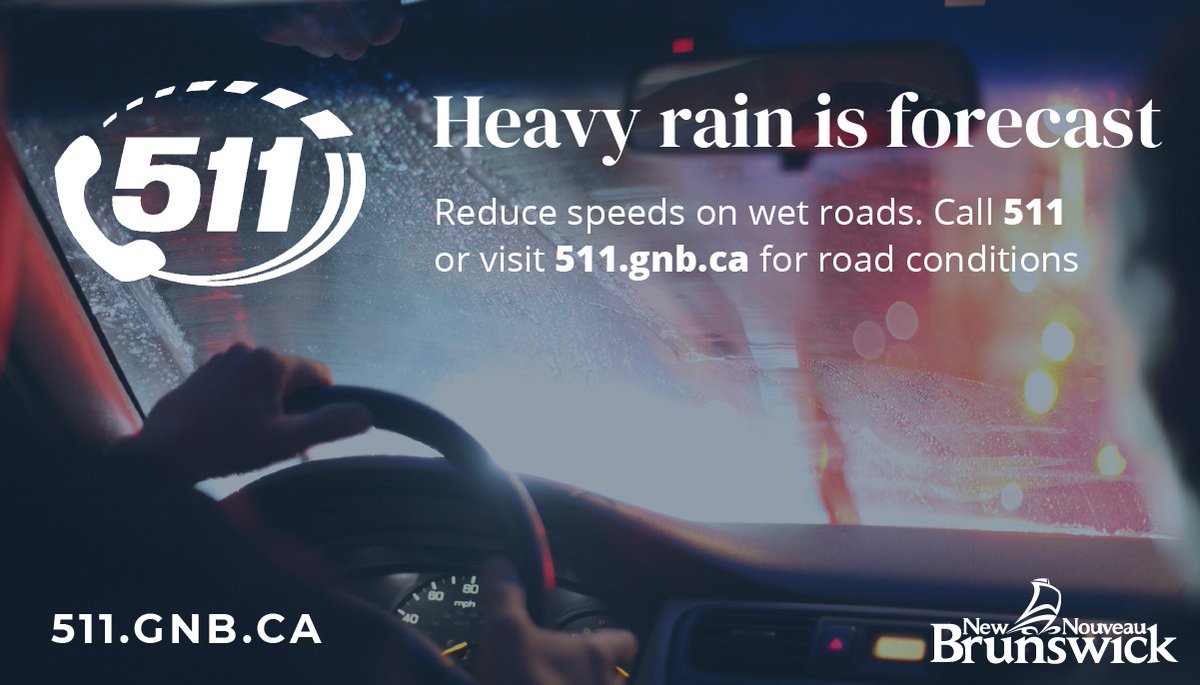 Rain, heavy at times, is expected. 
Localized flooding is possible especially in low lying areas. Heavy downpours can cause flash floods and water pooling on roads.
Stay away from creeks and streams which may have elevated water levels.
weather.gc.ca/?layers=alert&…