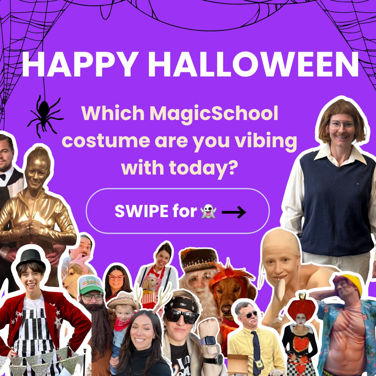 magicschoolai's tweet image. Happy Halloween! 🎃

The MagicSchool team went all out for our Halloween costume contest! Which look are you vibing with this spooky Friday?

#Halloween #MagicSchool #CostumeContest