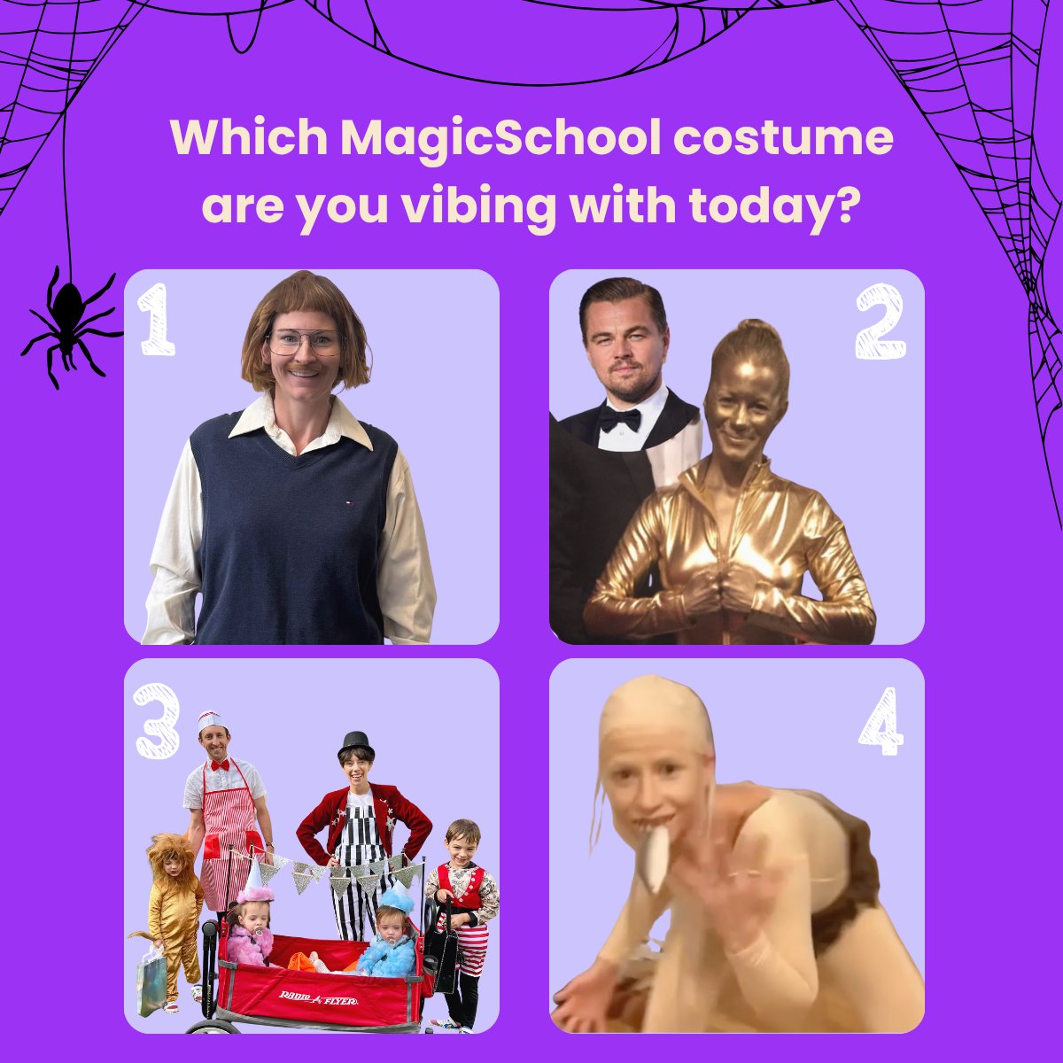 magicschoolai's tweet image. Happy Halloween! 🎃

The MagicSchool team went all out for our Halloween costume contest! Which look are you vibing with this spooky Friday?

#Halloween #MagicSchool #CostumeContest