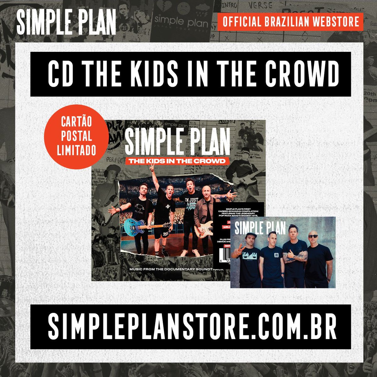 spbrazil's tweet photo. A trilha sonora do documentário do Simple Plan “The Kids In The Crowd” já está disponível em pronta entrega na loja oficial da banda no Brasil.

O álbum inclui o single “Nothing Changes” + 5 demos inéditas e um cartão postal exclusivo.

Garanta o seu em https://t.co/pktrsGpKUE https://t.co/JFgpyH5oPa