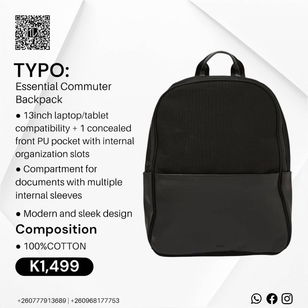 Trade_ListZM's tweet photo. The TYPO Essential and Commuter backpacks are built for work, travel, and everything in between. 💼✨

📞 Call or WhatsApp: +260777913689 

#TradeListZed #ZedTech #ZambiaPlug #TypoStyle #LaptopBag https://t.co/PAV8IcstHa