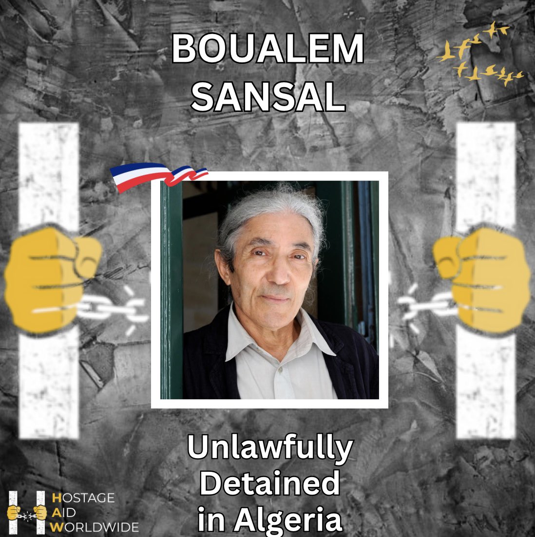 The health of 🇩🇿🇫🇷 Boualem Sansal has deteriorated drastically while unlawfully imprisoned in Algeria.
An award-winning novelist is wasting away while no one intervenes to end his suffering.
<a href="/EmmanuelMacron/">Emmanuel Macron</a> <a href="/jnbarrot/">Jean-Noël Barrot</a>, Boualem does not have the luxury of time on his side. He must
