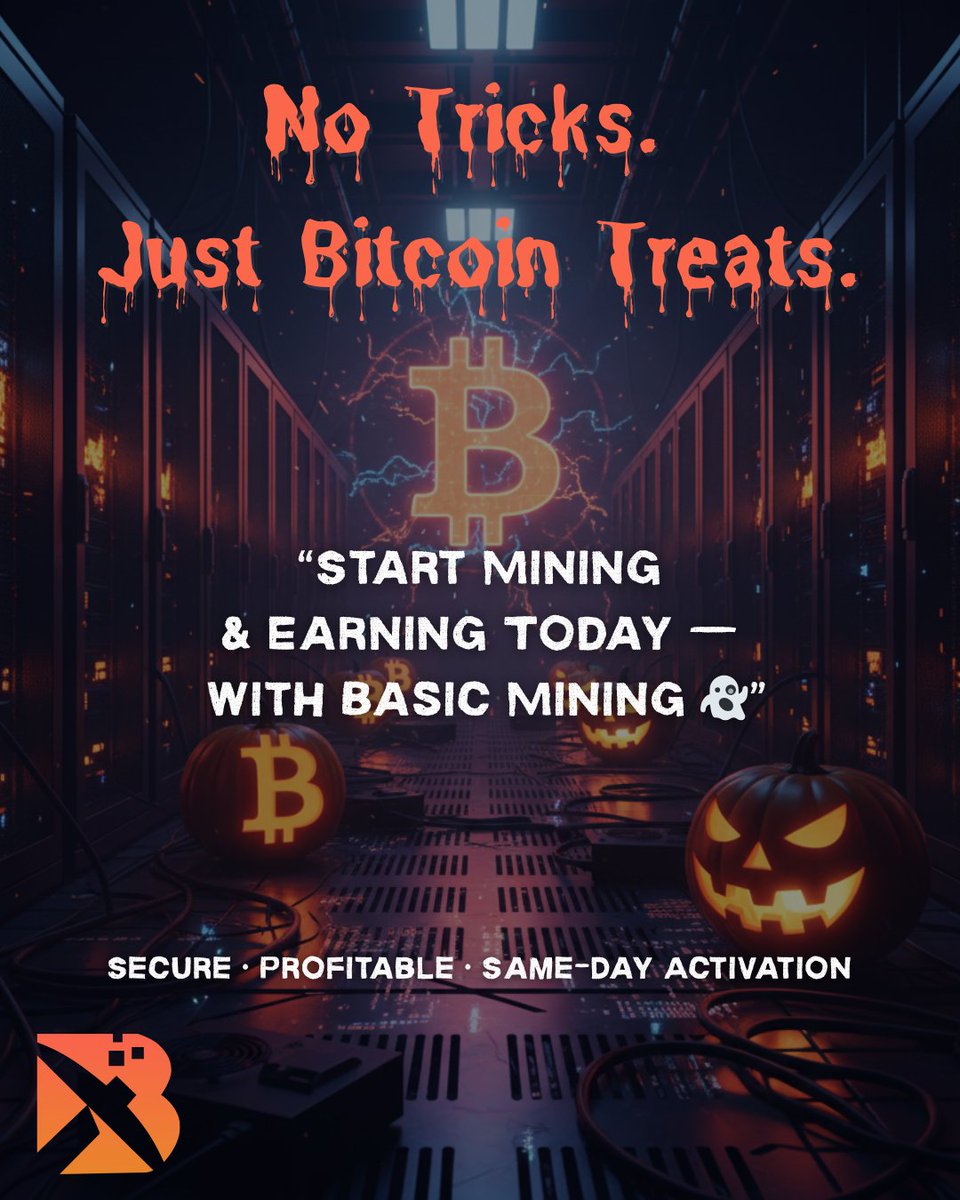 BasicMining's tweet image. 🎃 No Tricks, Just Hashpower Treats! 🎃

This Halloween, don’t get spooked by Bitcoin volatility, let your miners do the screaming (in TH/s)! ⚡️

With Basic Mining, you can host your miner and start earning real BTC rewards faster than you can say boo! 👻

🧡 Plug in today, and…