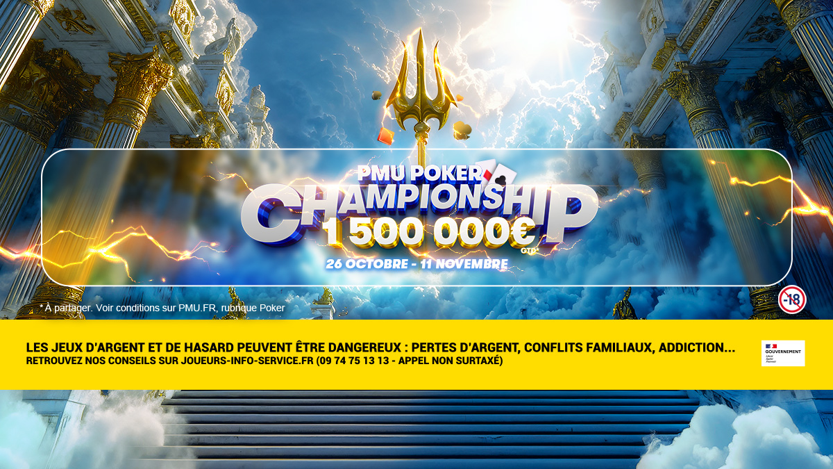 🔱 Les <a href="/PMU_Poker/">PMU Poker 🔞</a> Championship Series Online débarquent sur PMU.fr jusqu'au 11 novembre ! Pour l’occasion, décrochez des tickets pour y participer via la dotation de 1 000€ mise en jeu sur le Freeroll Spécial Texapoker ! #poker #freeroll

👉 Toutes les infos