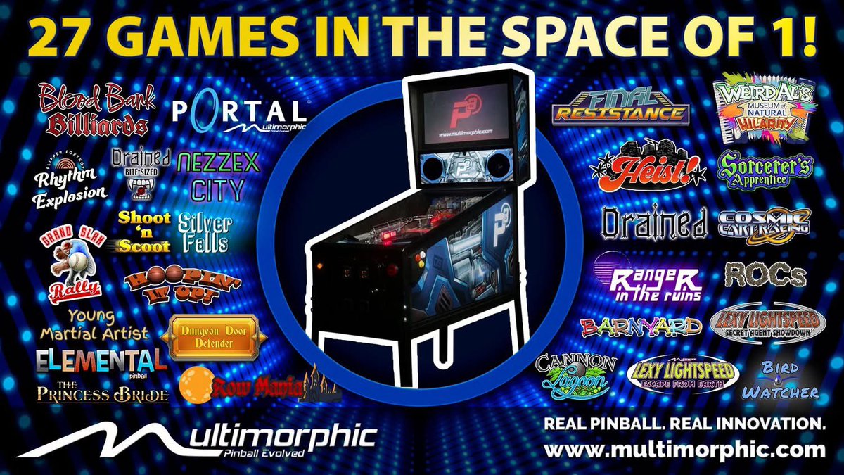 Multimorphic's tweet image. Portal shipments are well underway, Nezzex City is out now as the 27th P³ game, and we’ve got exciting updates across the board! 

Get caught up in the latest Multimorphic Public Update ➡️ multimorphic.com/news/portal-pr…

#Pinball #PinballEvolved