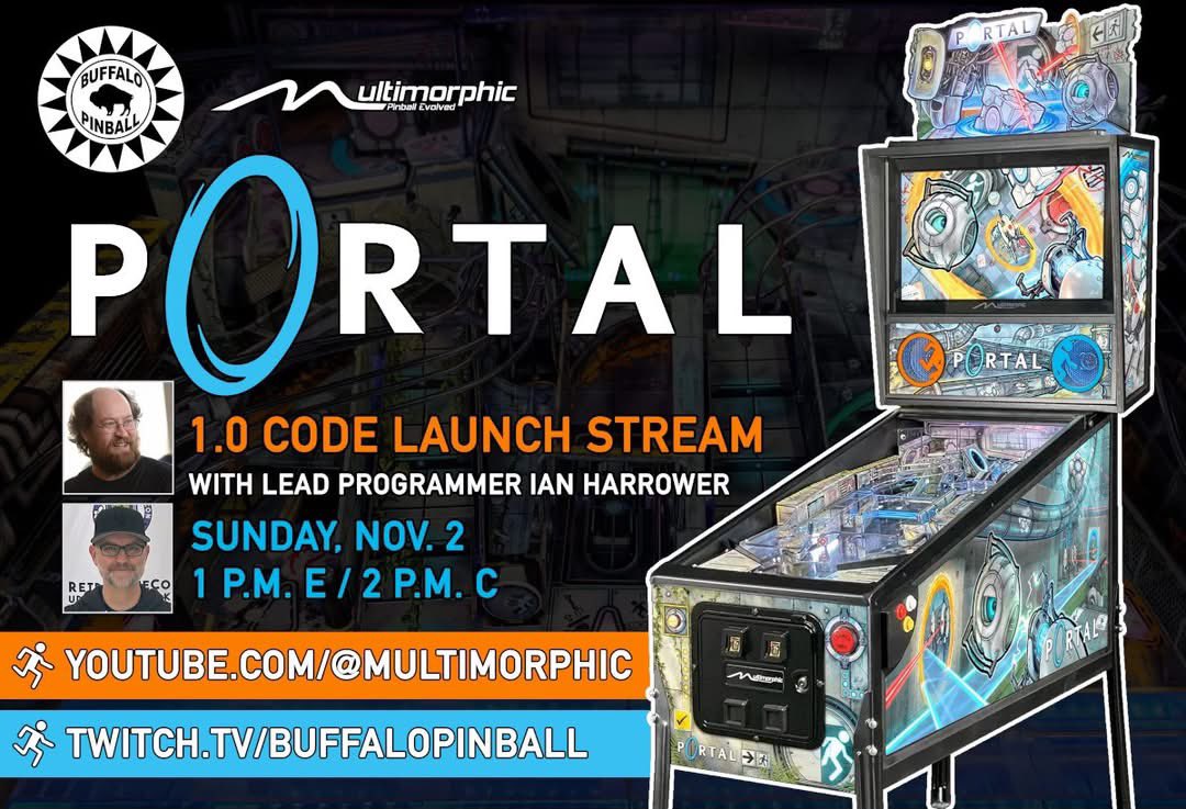 Multimorphic's tweet image. Portal shipments are well underway, Nezzex City is out now as the 27th P³ game, and we’ve got exciting updates across the board! 

Get caught up in the latest Multimorphic Public Update ➡️ multimorphic.com/news/portal-pr…

#Pinball #PinballEvolved
