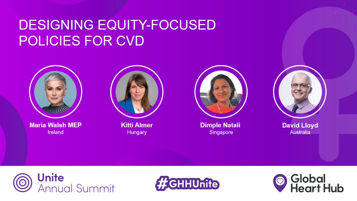 GlobalHeartHub's tweet photo. Equity in heart health starts with action 🫀 @MariaWalshEU, @TheKittiAlmer, Dimple Natali and David Lloyd explore how global policy can drive fair and inclusive care for all. #GHHUnite #UniteForAction https://t.co/vrrA0BRmxB