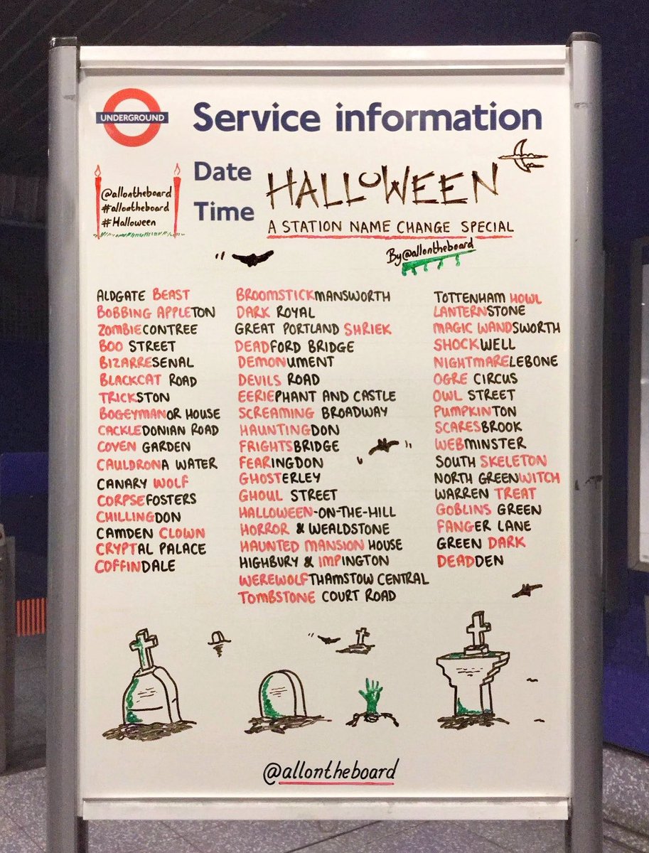 It’s Halloween and here’s a station name change special. Hope you have a spooktacular day.

#HappyHalloween #Halloween