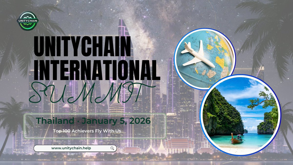 UnityChainHelp's tweet image. 🌍 UnityChain Summit 2026
📍 Thailand | Jan 5
🎯 Top 100 Adept users qualify (Nov 1–15)
✈️ Win an all-expenses-paid Thailand trip
A global Web3 gathering. Builders, innovators, #decentralization vibes.

🔗 unitychain.help
#UnityChain #Web3 #Thailand2026