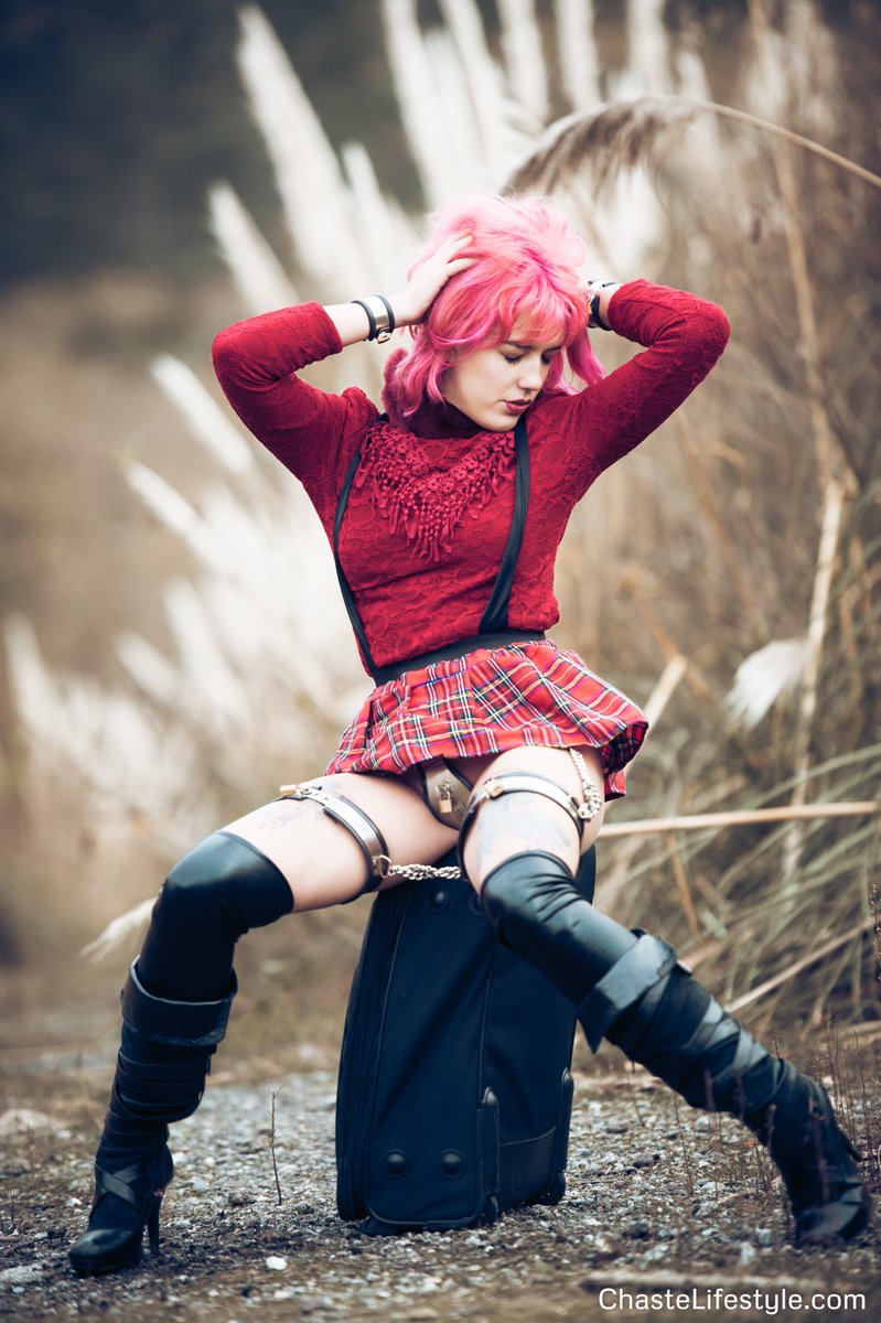 #chastelifestyle #chastity #chastitybelt #femalechastity #halloween #cosplay #schoolgirl #lingerie #boots #thighhigh #chained #denied #cuffed #collared #locked #locktober #pink #uniform #upskirt #highheels #implied #spreads #sexy #beautiful #girl #model #photography #fashion