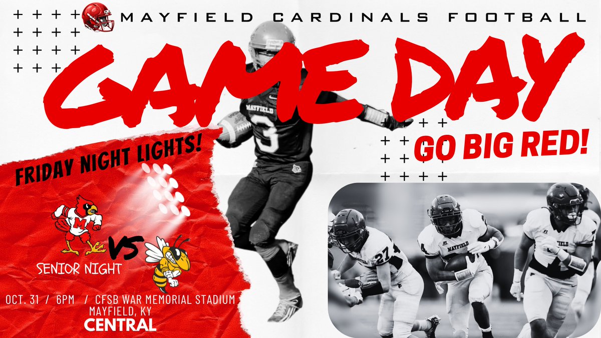 Reminder: Game starts at 6 PM tonight.  
Senior Night @ 5:30 
Pep Club Candy for Trick-or-Treaters: 4:45 behind the scoreboard.  
👻🏈🍬