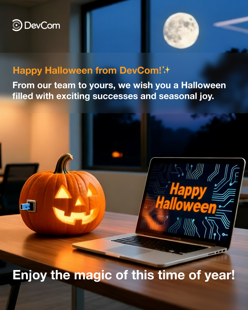DevComCompany's tweet photo. 🎃 Let the magic of Halloween spark the innovation and inspiration within you. Happy Halloween! 👻 https://t.co/lKzrYIeute
