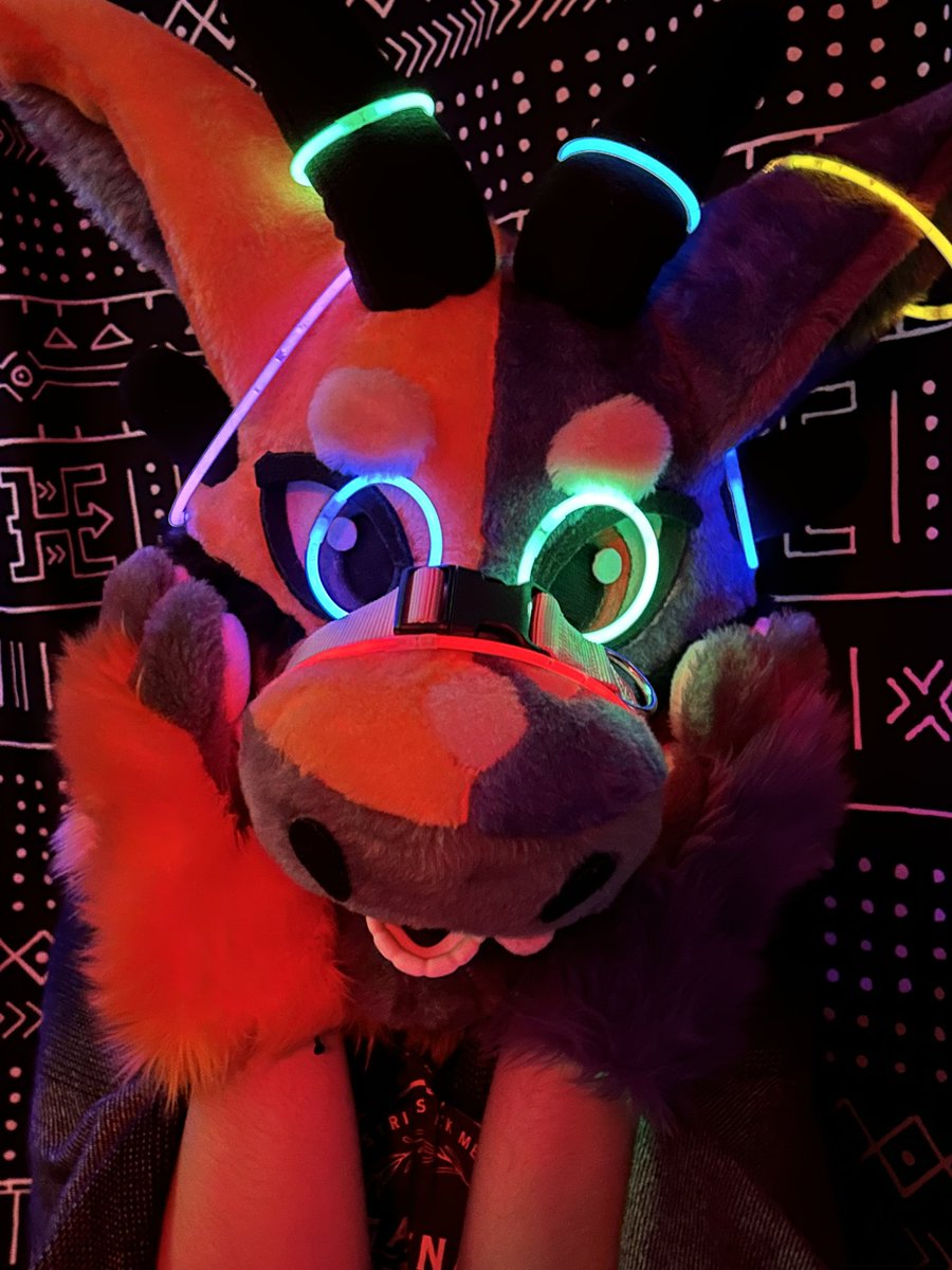 OlKlyne's tweet photo. Happy Halloween!!! 🎃 👻 Wait a minute- he got into the glowsticks-! #fursuitfriday #furry #fur #fursuit #furrysuit #fuzz #huzz #furfriday #halloween #happyhalloween #dragonfurry #halloweenfurry https://t.co/8AV7Vs49C4