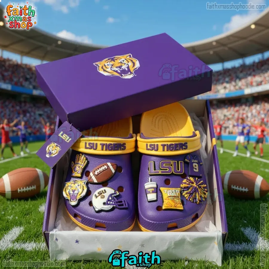 smith_john21351's tweet image. LSU Tigers Football Limited Edition Crocs Shoes
💜💛 Geaux Tigers! These LSU Football Crocs bring gameday energy wherever you go — comfort built for champions. 🐅🏈
#LSU #GeauxTigers #CrocsLife
Link to buy : apparelabyssbrand.com/product/lsu-ti…