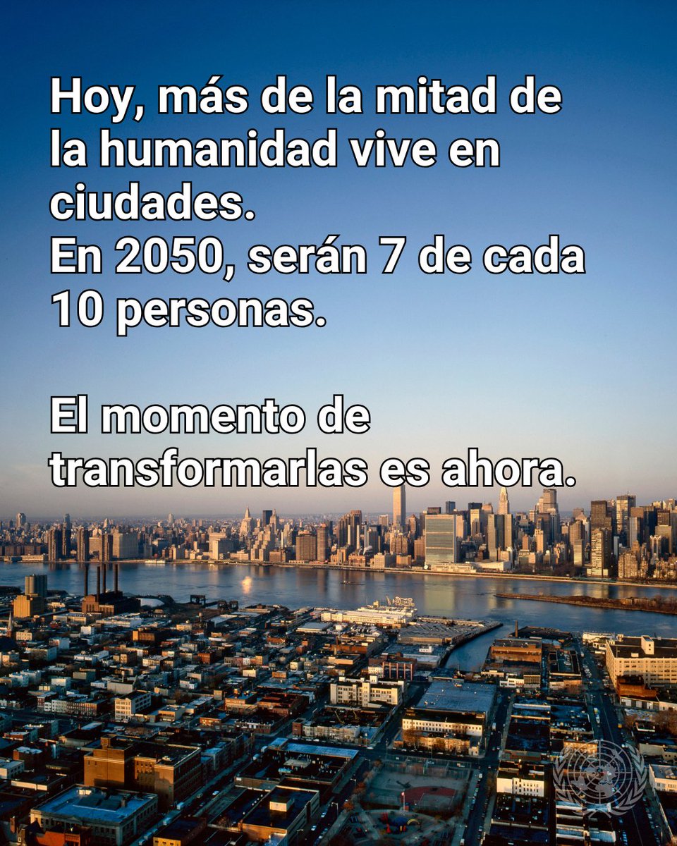 🌆 Más de la mitad de la población mundial vive en ciudades — y para 2050 será el 70%.

Las urbes impulsan la innovación y la cultura, pero también enfrentan pobreza, contaminación y desigualdad.

Necesitamos ciudades sostenibles, inclusivas, seguras y resilientes.
Defiende