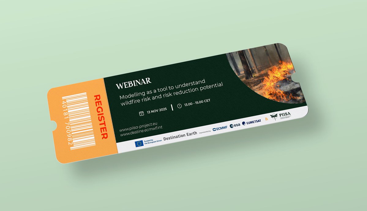 PIISA_Project's tweet image. 📅 Mark your calendars on NOV 13 &amp;amp; sign up #DestinE and @PIISA_Project #webinar where experts will address wildfire models used to evaluate fire risk in a changing climate. 
🔗Event Info: piisa-project.eu/webinar-13-nov
👉🏼Register: bit.ly/3L7nfZ8
#PIISAProject @MIP4Adapt @ECMWF