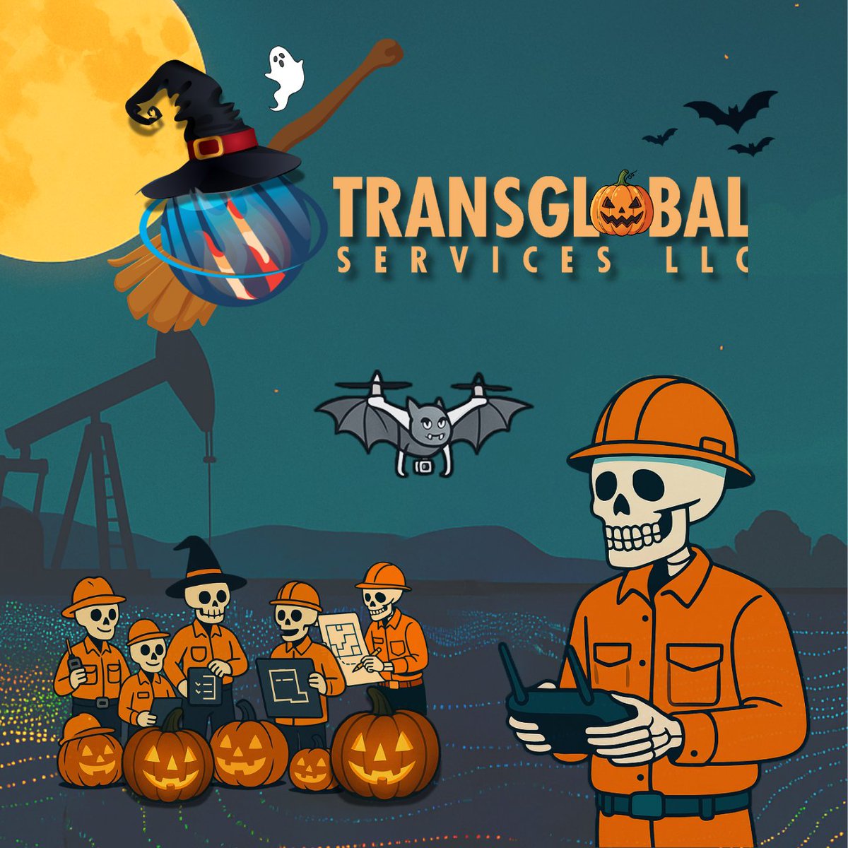 🎃 Our precision is scary good—so is our commitment to safety!

Heading out for treats? Stay aware, stay visible, and remember: reflective gear isn’t just for surveyors 👻

Have a spook-tacular &amp; safe Halloween from the Transglobal Family!

#HappyHalloween