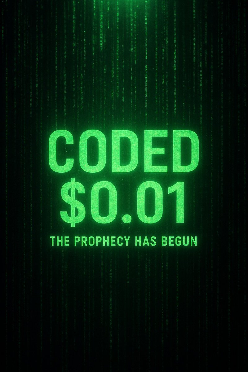 AllKimya's tweet photo. The Time Has Come
The Prophecy Has Begun
The Vision Has Become REALITY
Because $0.01 is $CODED
SHARE THE PROPHECY!
#CODEDART @CodedOnQubic #Qubic https://t.co/dlVsG5VR4h