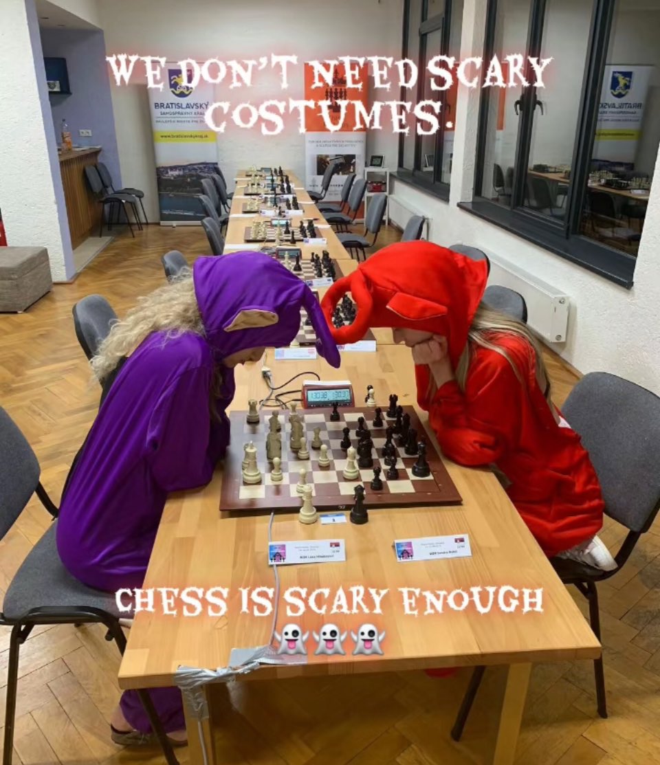 What scares you most about chess? 
The Najdorf, the London System, the Berlin that never ends…or those king-and-pawn endgames where one move ruins everything? 😱♟️

#Chess #chesspunks #Halloween
