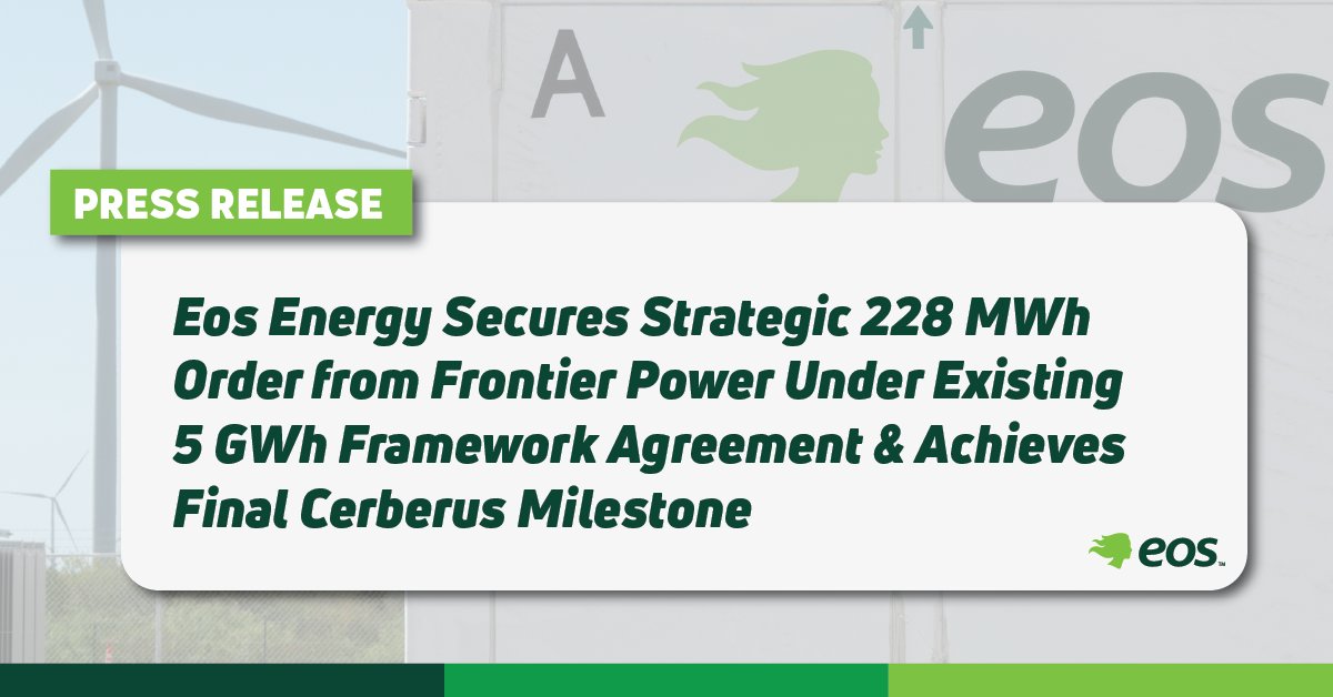 $EOSE
And so it begins.  228MWh out of an existing backlog of $3B dollars worth of MOU orders that are still to come.  Just a reminder this company did $15M in revenue last year, was guiding for a massive increase, market laughed at that, 30% short interest, &amp; shorts have added!