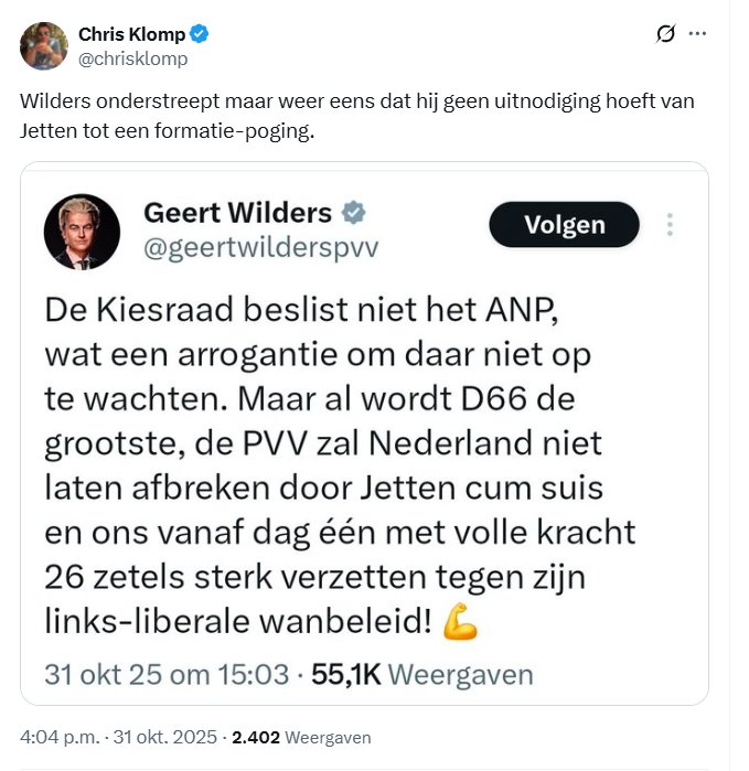 WiertGelders's tweet photo. @geertwilderspvv Waarom sluit je hiermee D66 uit Geert? https://t.co/kgiaJPdMOD