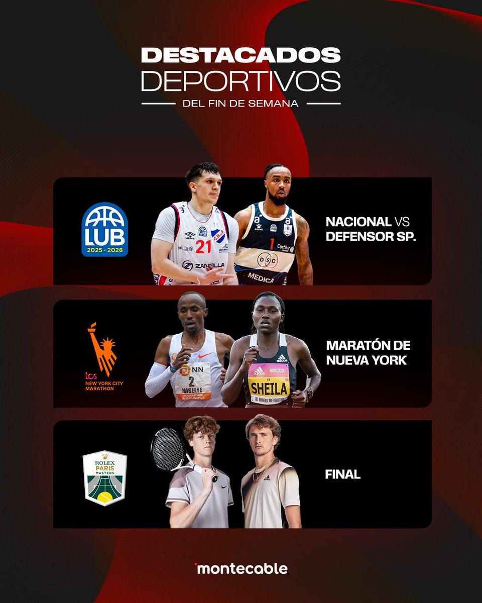montecableuy's tweet image. 🔥 LUB, ATP y Maratón en Nueva York

Un fin de semana cargado de deporte para que no te pierdas de nada.

📺 Mirá tus favoritos en Montecable y MCGoLive