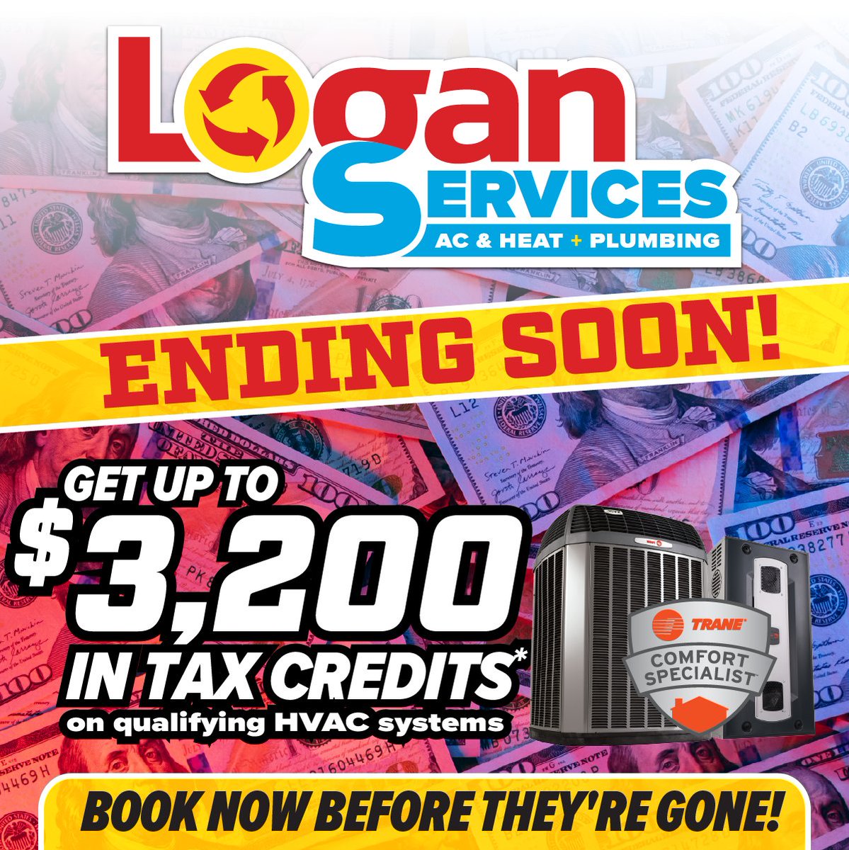 💲TAX 💰 CREDITS 💸 
Save up to $3,200 in tax credits when you replace your HVAC system! Don’t wait because they’re disappearing at the end of the year. 
📅 Book your free estimate today! 

#taxcredits #savings #hvac #homecomfort #ohio