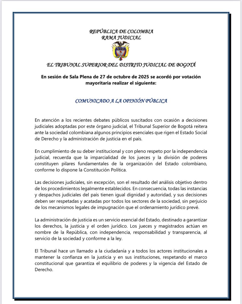 Comunicado a la opinión pública 🔽🔽