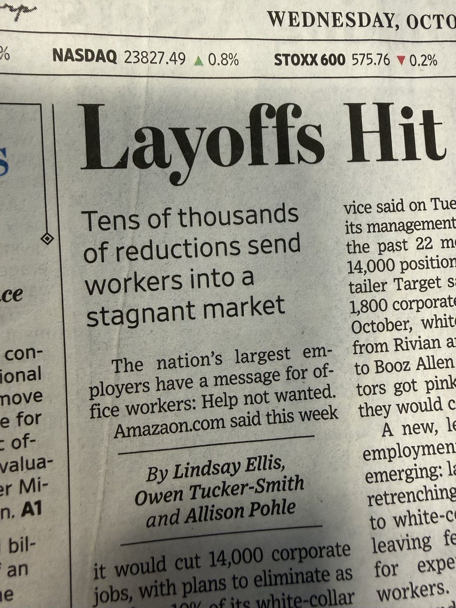 The_Controller's tweet image. First page of the WSJ. One of the biggest companies in the world with strong name brand recognition. Spelling error.