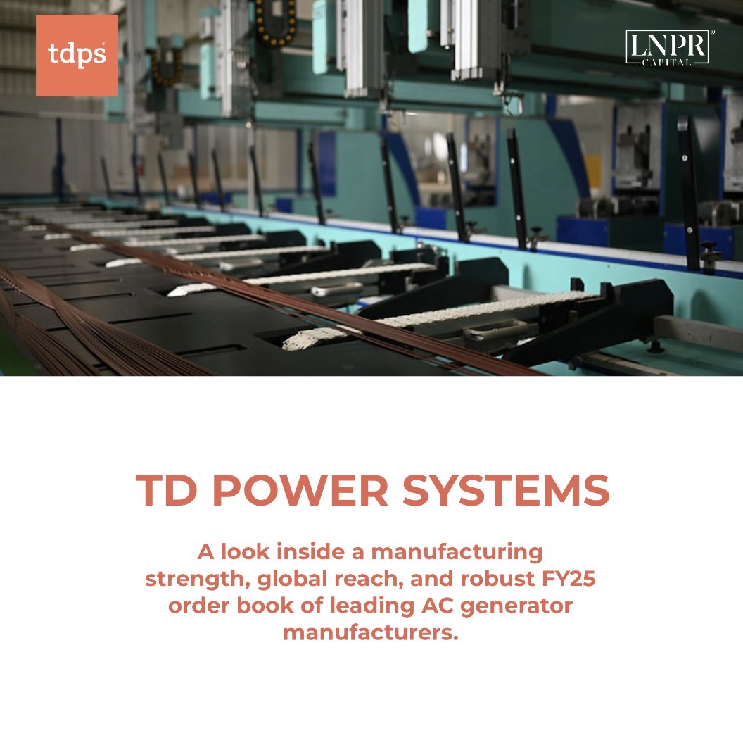 LnprCapital's tweet image. TD Power Systems Ltd — Driving Global Energy with Precision ⚙️🌍
#TDPowerSystems #EnergyTransition #makeinindia 

A thread on how this Bengaluru-based power equipment maker is quietly electrifying the world 👇