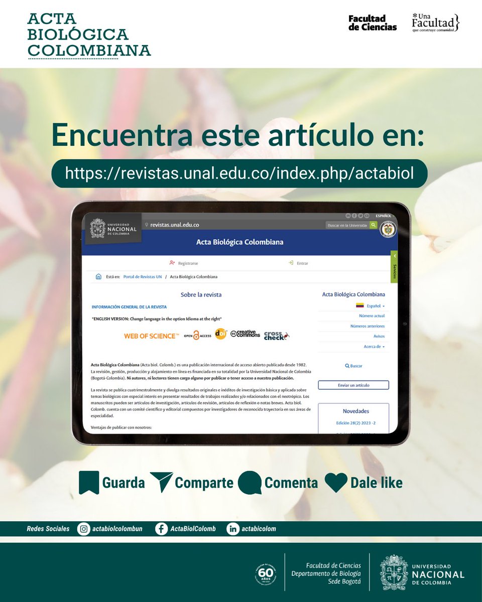 Revista Acta Biológica Colombiana UN tweet media