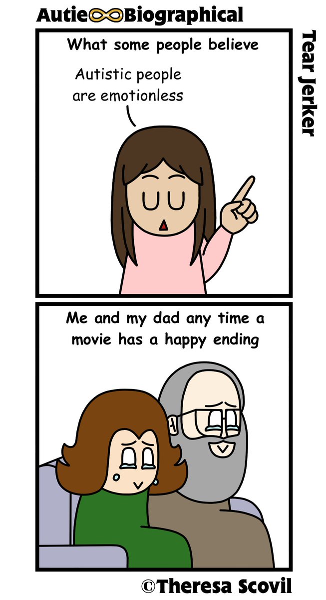 Teesy738's tweet image. There is so much proof that autistic people aren&apos;t emotionless. Me and my dad are both autistic, and we always tear up when a story has a happy ending.
#AutieBiographical
#ActuallyAutistic