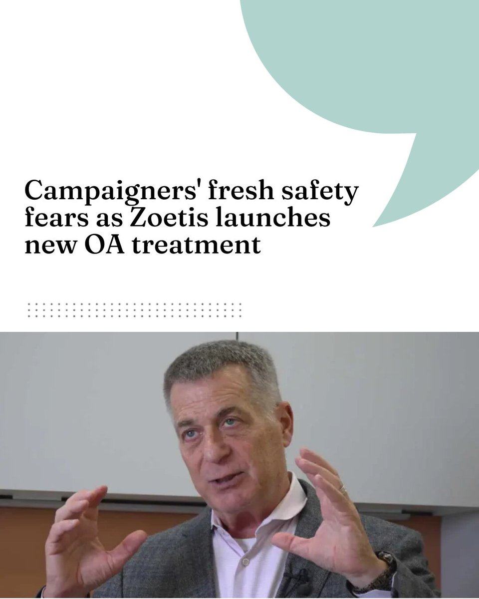 Campaigners' fresh safety fears as Zoetis launches new OA treatment

 vettimes.com/news/vets/smal…