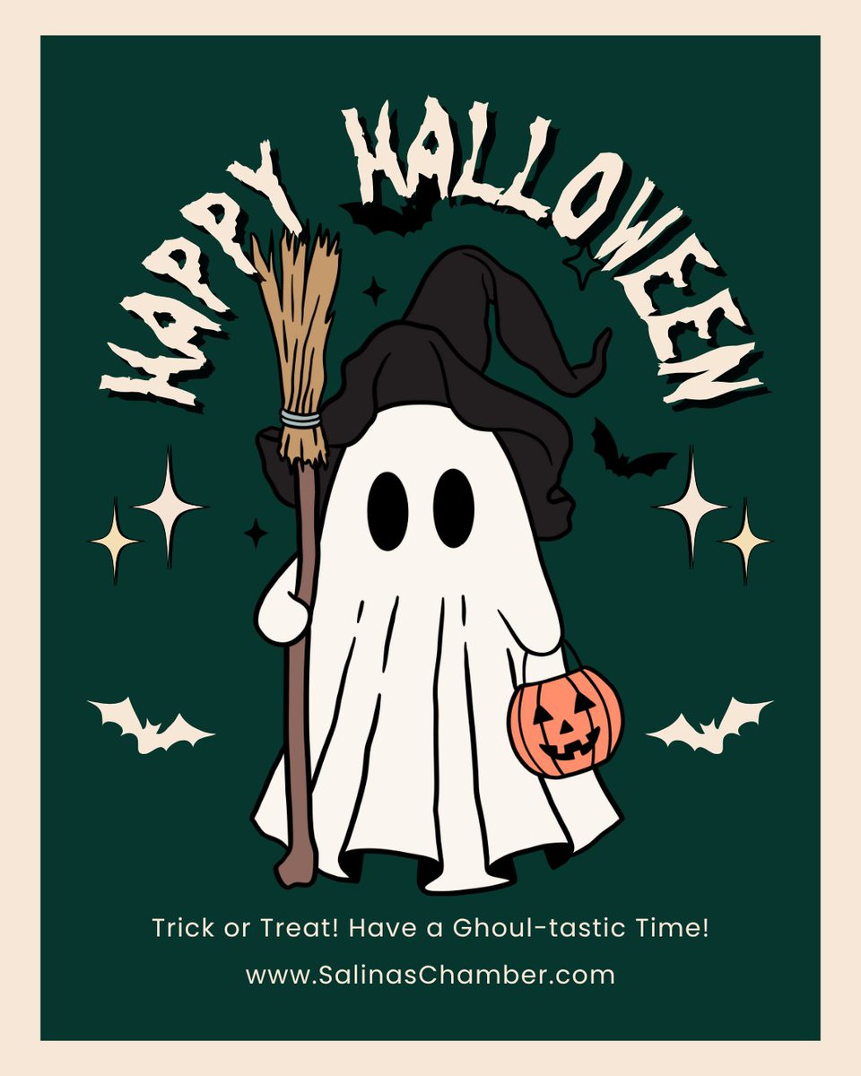 👻 Happy Halloween from your Salinas Valley Chamber of Commerce! Wishing all our businesses and neighbors a safe, spooky, and fang-tastic night of fun! 🎃🕸️ #HappyHalloween #ShopLocal #CommunitySpirit