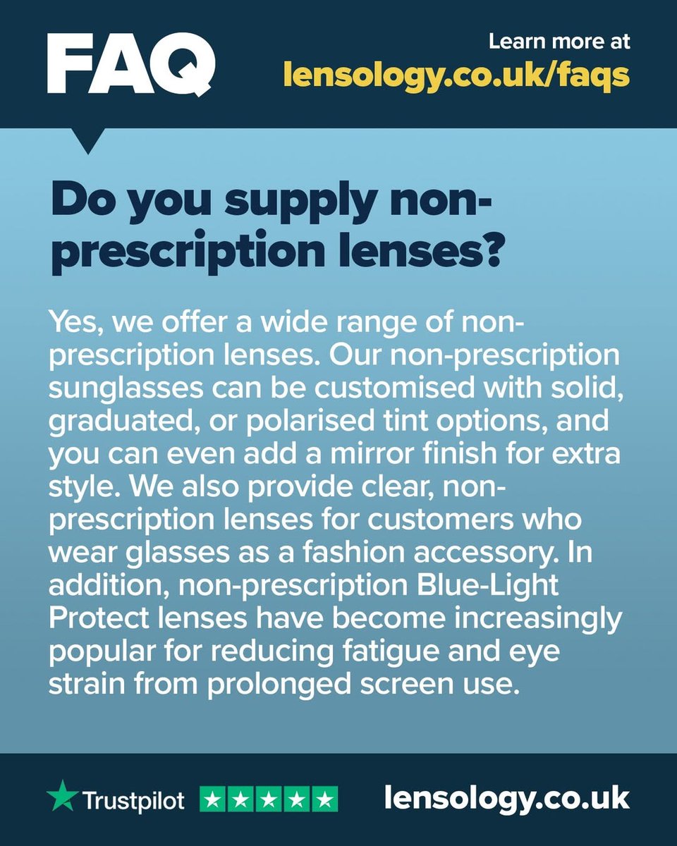 Lensology's tweet image. ✨ Got Questions? We’ve Got Answers! ✨

More FAQs 👉 lensology.co.uk/faqs
Ready to refresh your specs? 👉 lensology.co.uk

#LensReplacement #Lensology