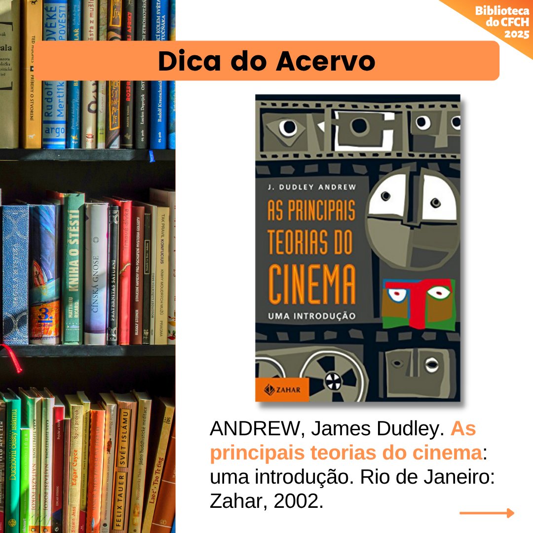 BibECOCFCH's tweet image. Dica do Acervo da Biblioteca do CFCH:

ANDREW, James Dudley. As principais teorias do cinema: uma introdução. Rio de Janeiro: Zahar, 2002.

Localização do livro na estante: 792.01 B285ep

Dúvidas? Envie um e-mail: biblioteca@cfch.ufrj.br

#bibliotecadocfchufrj #bibcfchufrjlivros