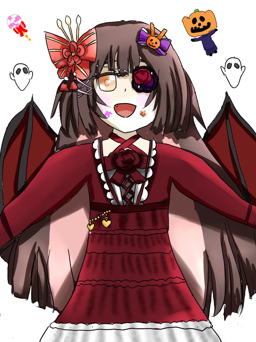 ひなめちゃんにポケ森のハロウィン衣装着せてみたよ～♪✨🎃🥳🎁
#ポケ森
#ポケ森コンプリート
#温泉むすめ
#稲取ひなめ
#ハロウィン