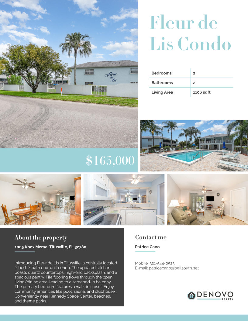 pcano5's tweet image. Would you or anyone you know be interested in this great 2 bedroom 2 bath condo in Titusville for only $165,000?  Call me for details at 321-544-0523.