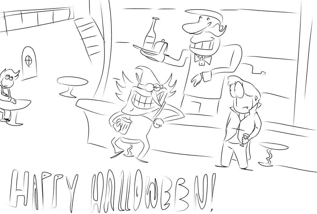 DrunkenFunction's tweet photo. Happy Halloween from Drunken Function and another surprise project (If... I can really call it that!) of mine! I hope you all have a great halloween! https://t.co/0BMAkXTd9S