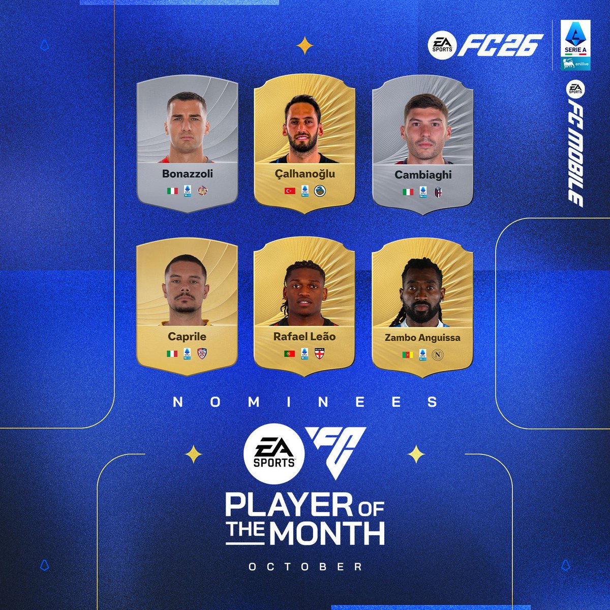 Anche Leao tra i candidati al premio di giocatore del mese di ottobre in Serie A #Milan