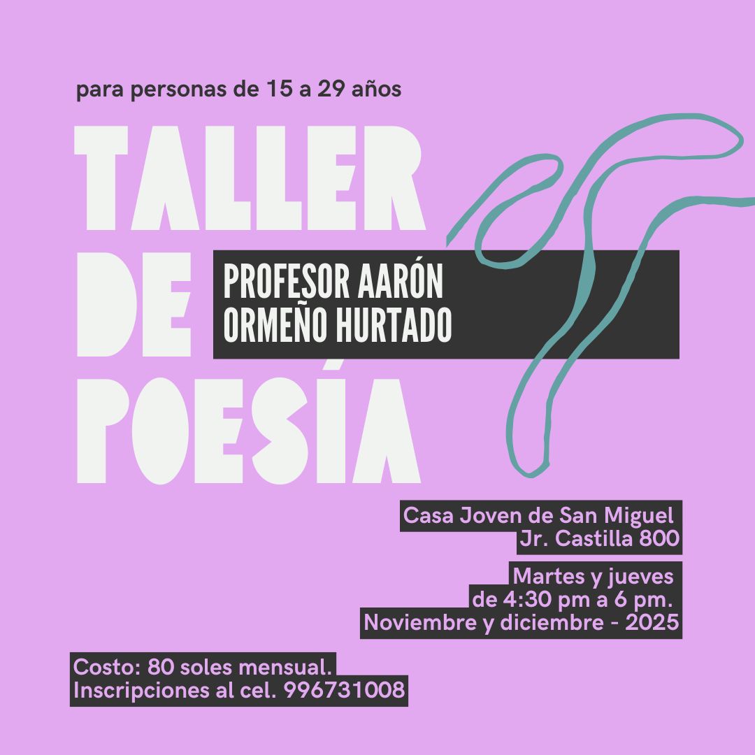aaronormeno's tweet photo. Con mucha alegría les cuento que voy a dictar un taller de poesía. 

Inscríbete. Pasa la voz. 

Que tengan un excelente día. https://t.co/SOhBAIXpGK