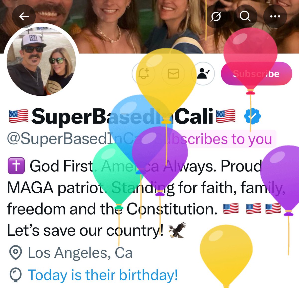 Wanted to wish this CA Patriot  <a href="/SuperBasedInCa/">🇺🇸SuperBasedInCali🇺🇸</a> a Happy Birthday!  Known this man a long time and he is helping to turn CA RED!!
