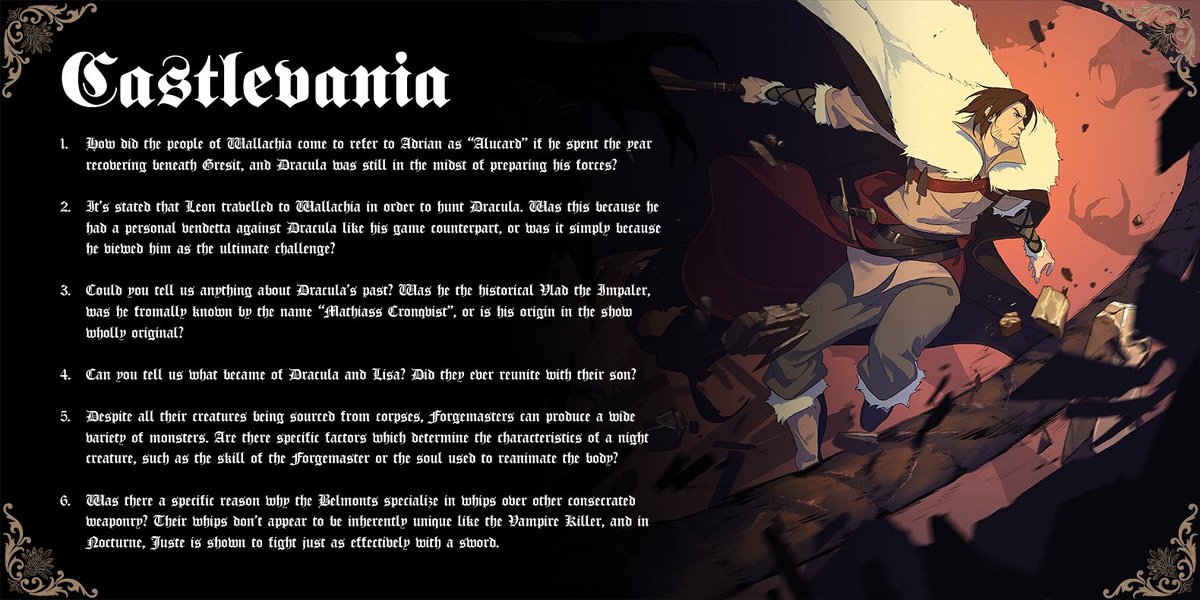 CVFan1992's tweet photo. Happy Halloween to the Deats Brothers, @SamuelDeats  and @AdamDeats. In the spirit of spooky season, a few friends and I prepared a few questions we'd like to ask you about Castlevania and Nocturne. I hope you have time to answer them. #Castlevania #CastlevaniaNocturne #Netflix. https://t.co/QmETSHcFOs
