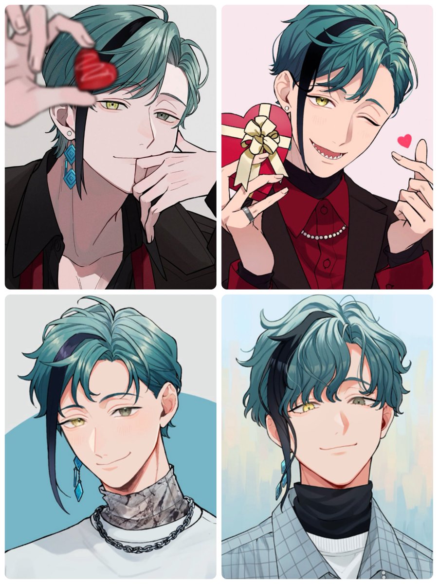 フロイドくんの前髪立ち上げスタイルに夢見すぎて待ちきれず描きまくってたんで感無量 ありがとうありがとう