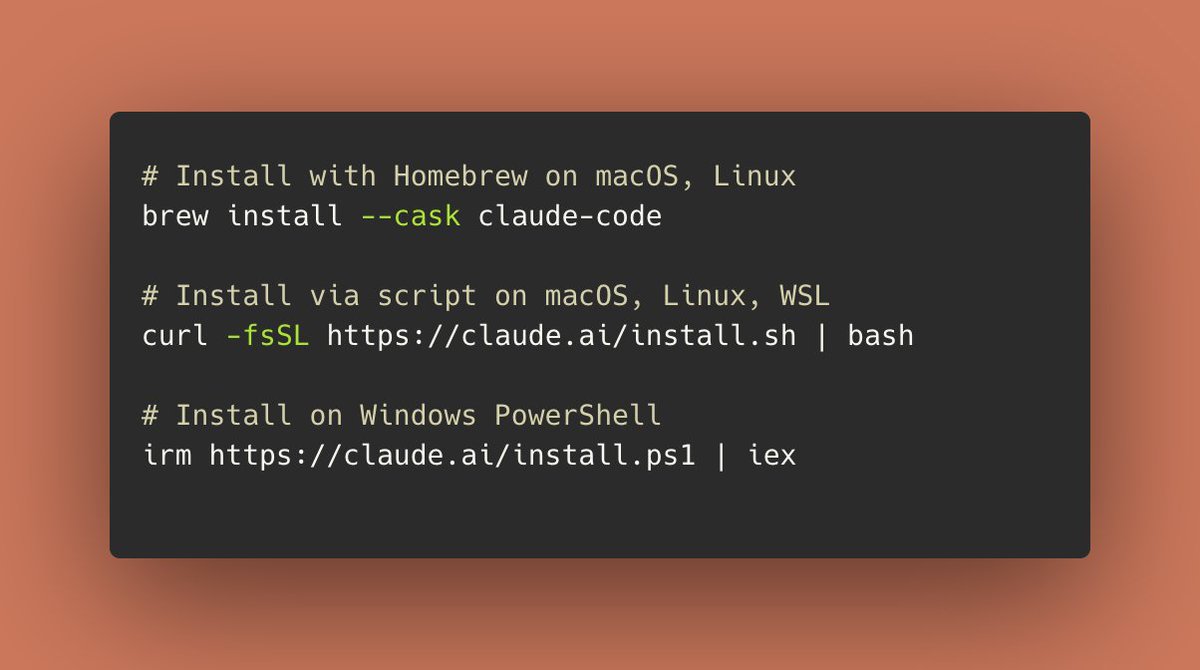 claudeai's tweet image. Claude Code's native installer is now generally available.
It's simpler, more stable, and doesn't require Node.js. We recommend this as the default installation method for all Claude Code users going forward.