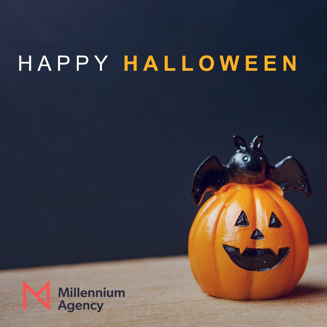 Happy Halloween from the Millennium team! 🕸️

Whether you’re handing out candy or carving out your next B2B strategy, don’t forget: great brands never ghost their audience.

🧡 Let’s connect before Q4 turns into a full moon frenzy: mill.agency/contact/