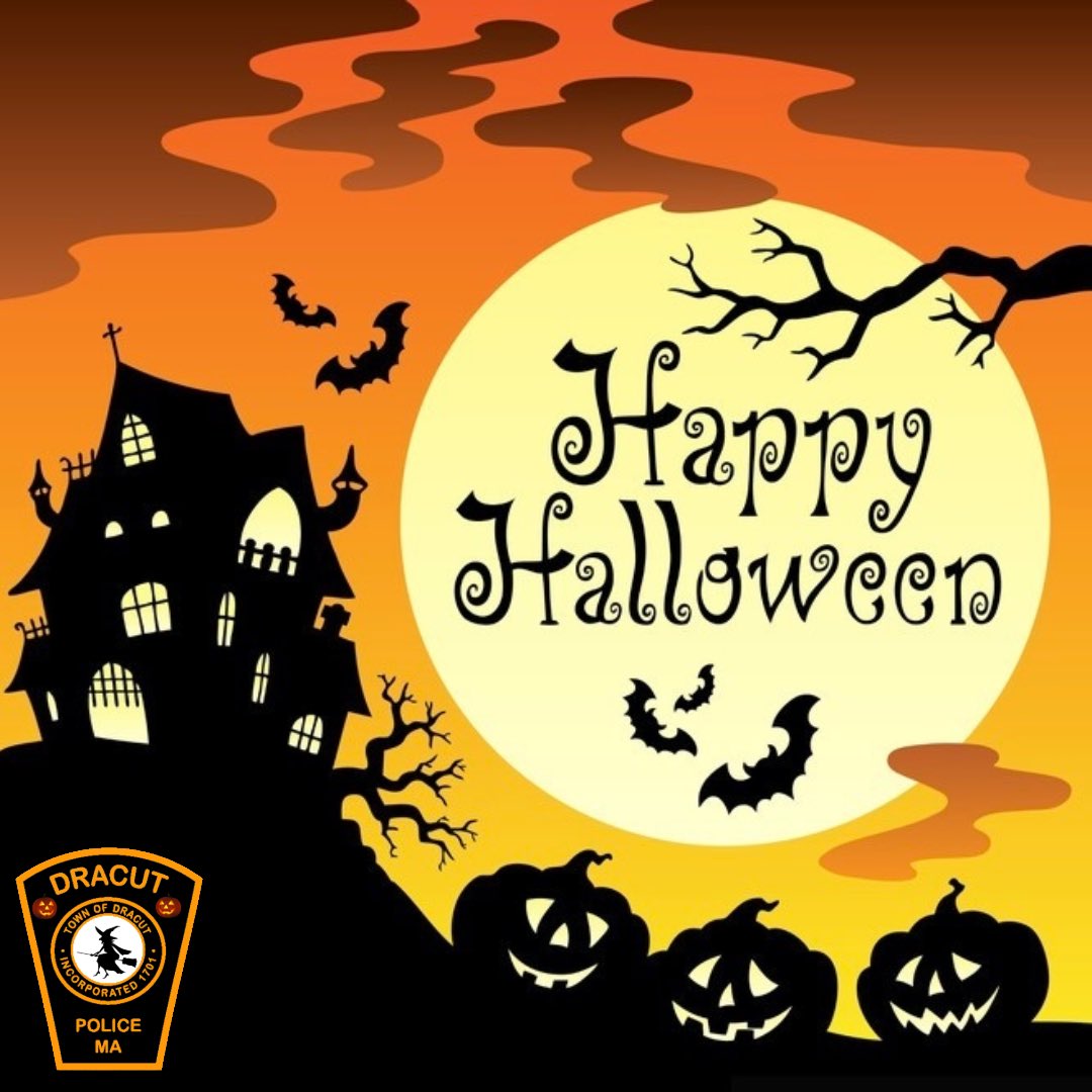 🎃👻 Happy Halloween, Dracut! 👻🎃

Your friends at the Dracut Police Department wish everyone a safe and spooky night! 🕸️

#DracutPolice #HappyHalloween #TrickOrTreat