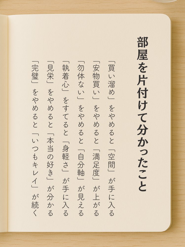 Kanna_Imfree's tweet image. 15年かけて部屋を片付けてわかったことはコレです。