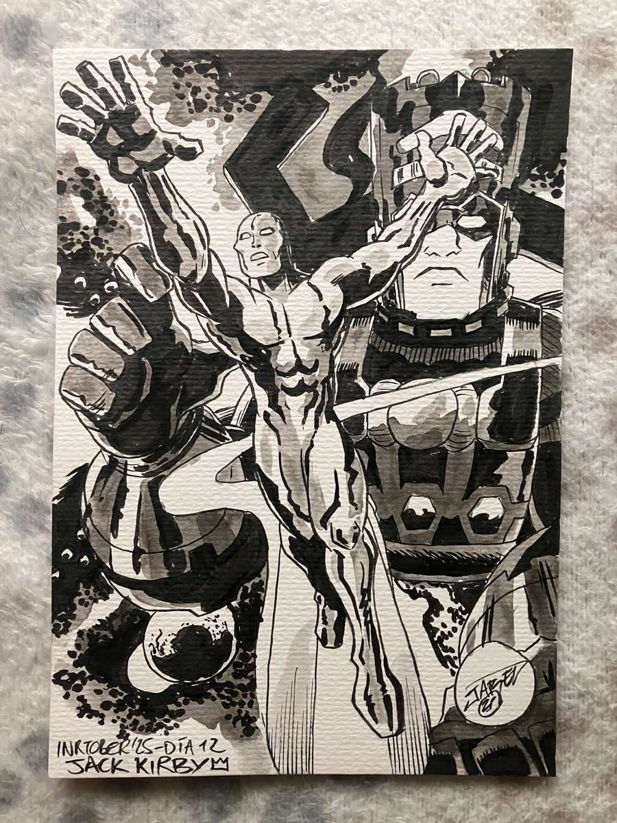 #Inktober2025: autores que me formaron como dibujante.
Aunque de niño me parecía que era un dibujo "feo" a medida que crecía veía más la influencia e importancia de <a href="/KirbyKrackleArt/">Jack Kirby</a> en el cómic. No lo llamaban "The King" por nada, su obra sigue siendo tan impactante como antaño.