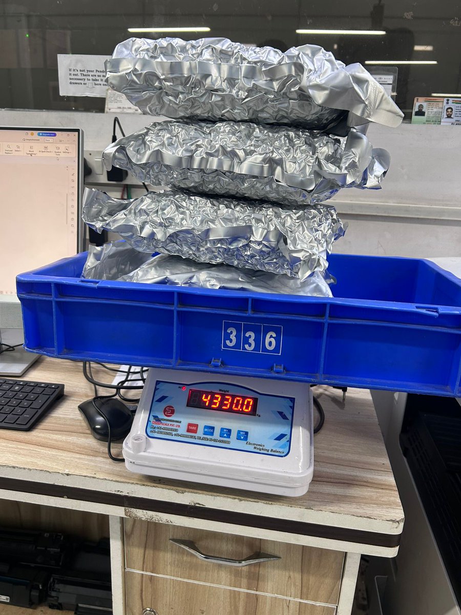 #DelhiCustomsAtWork@IGI

Customs, IGI Airport Date: 21.10.2025
Operation: AIU, IGI Airport, New Delhi
Seizure: 7213 grams Ganza/Marijuana (net weight)

The customs officers of IGI airport, New Delhi, have booked a case of smuggling of green colour NDPS substance suspected to be